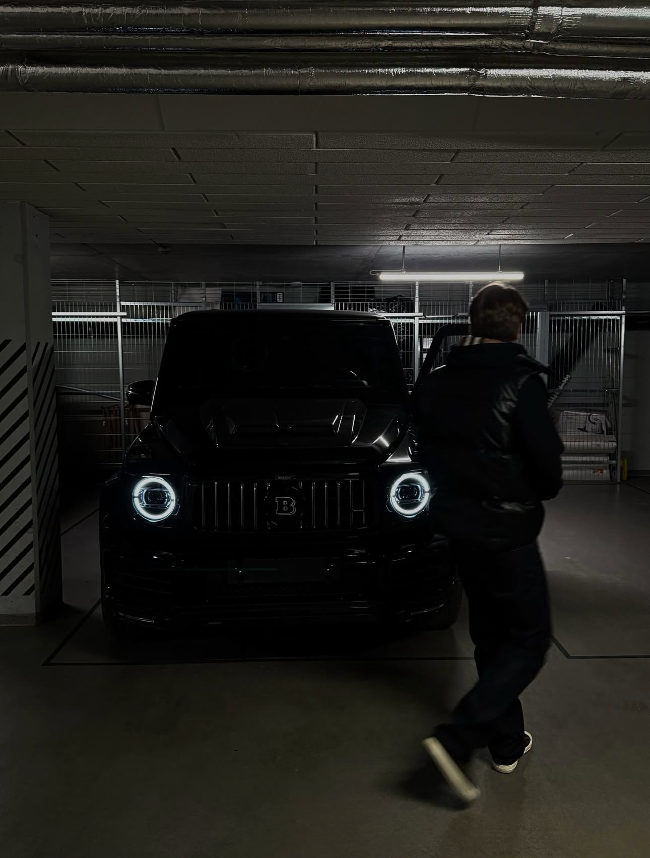 Luxury Brabus G-Wagon in underground garage